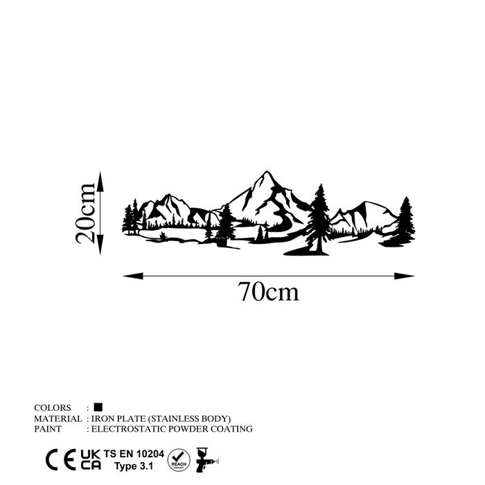 Wallity Landscape 4 Accesorio de Pared Decorativo de Metal Negro
